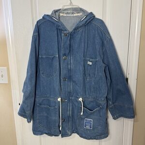 Vintage 90's/Y2K Forelli Denim Jacket Women's XL/XXL Drawstring Waist With Hood